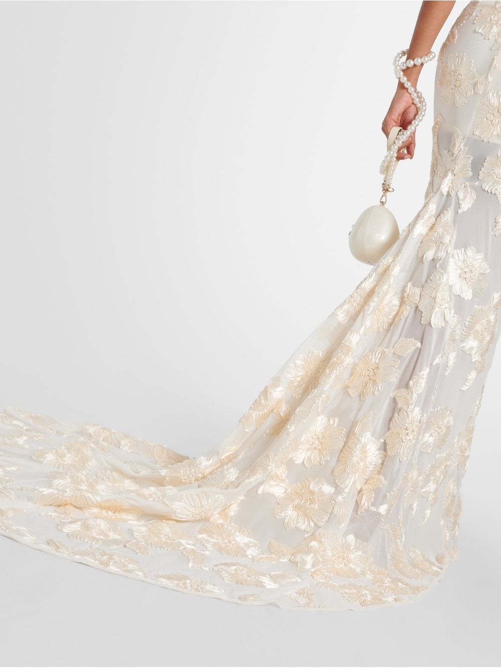 ROTATE Bridal Alberty floral appliqué mesh gown